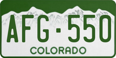 CO license plate AFG550