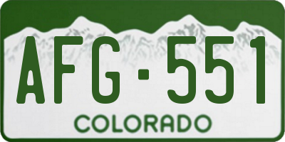 CO license plate AFG551