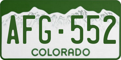 CO license plate AFG552