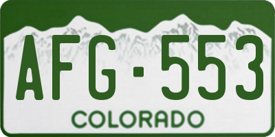 CO license plate AFG553