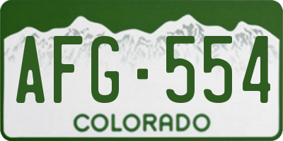 CO license plate AFG554