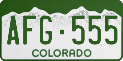 CO license plate AFG555