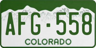 CO license plate AFG558