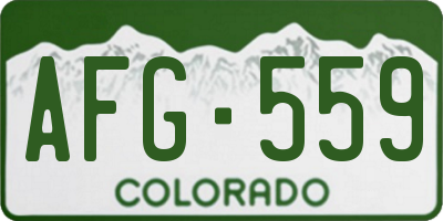 CO license plate AFG559