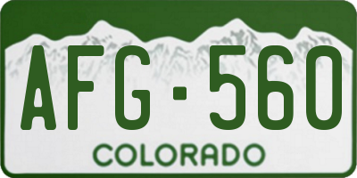 CO license plate AFG560