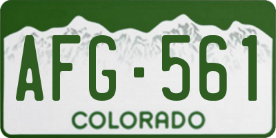 CO license plate AFG561