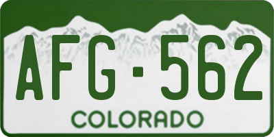 CO license plate AFG562