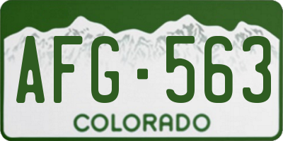 CO license plate AFG563