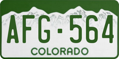 CO license plate AFG564