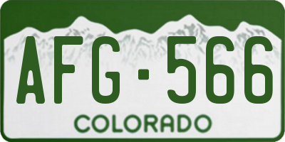 CO license plate AFG566