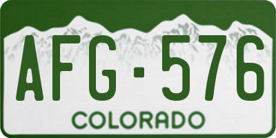 CO license plate AFG576