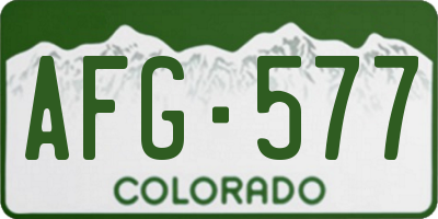CO license plate AFG577