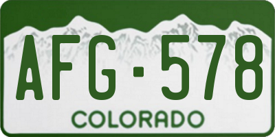 CO license plate AFG578