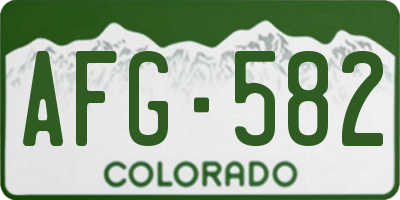 CO license plate AFG582