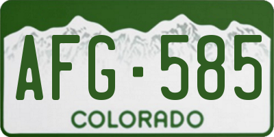 CO license plate AFG585