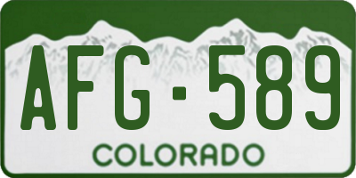 CO license plate AFG589