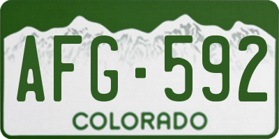 CO license plate AFG592