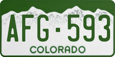 CO license plate AFG593