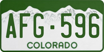 CO license plate AFG596