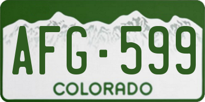 CO license plate AFG599