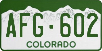 CO license plate AFG602