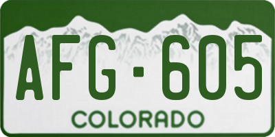 CO license plate AFG605