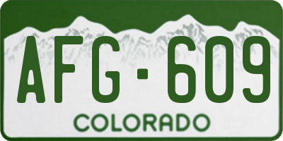 CO license plate AFG609