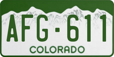 CO license plate AFG611