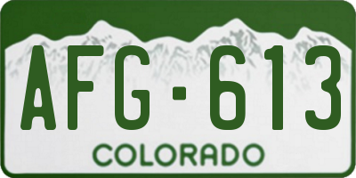 CO license plate AFG613