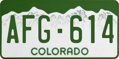 CO license plate AFG614