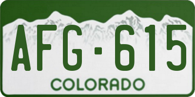 CO license plate AFG615