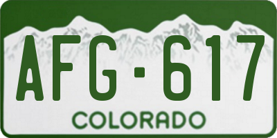 CO license plate AFG617