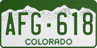 CO license plate AFG618