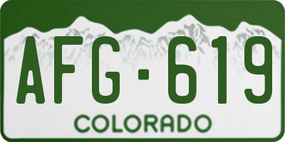 CO license plate AFG619