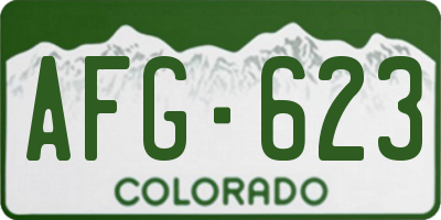 CO license plate AFG623