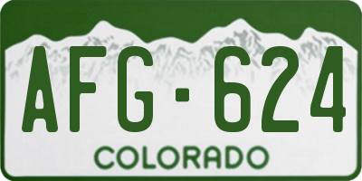 CO license plate AFG624