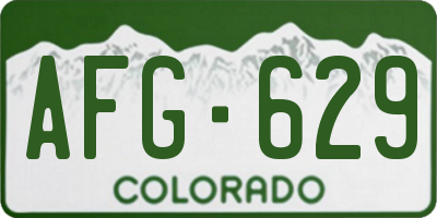 CO license plate AFG629