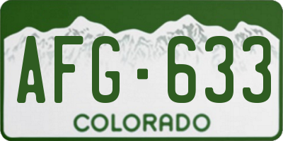 CO license plate AFG633