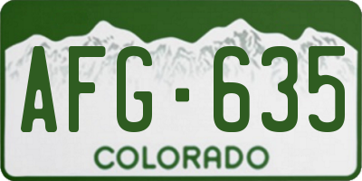 CO license plate AFG635