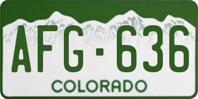 CO license plate AFG636