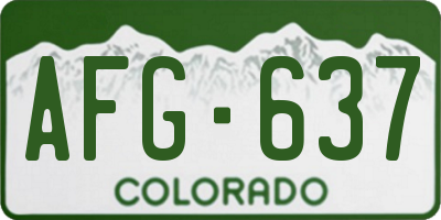 CO license plate AFG637