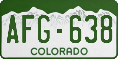 CO license plate AFG638