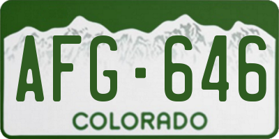CO license plate AFG646