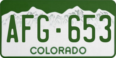 CO license plate AFG653