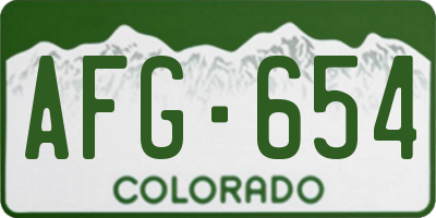 CO license plate AFG654