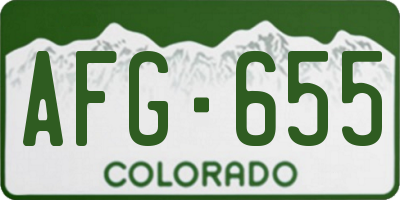 CO license plate AFG655