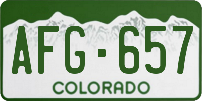CO license plate AFG657