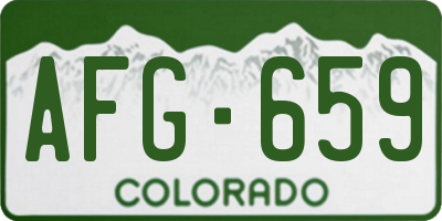 CO license plate AFG659