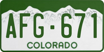 CO license plate AFG671