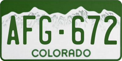 CO license plate AFG672